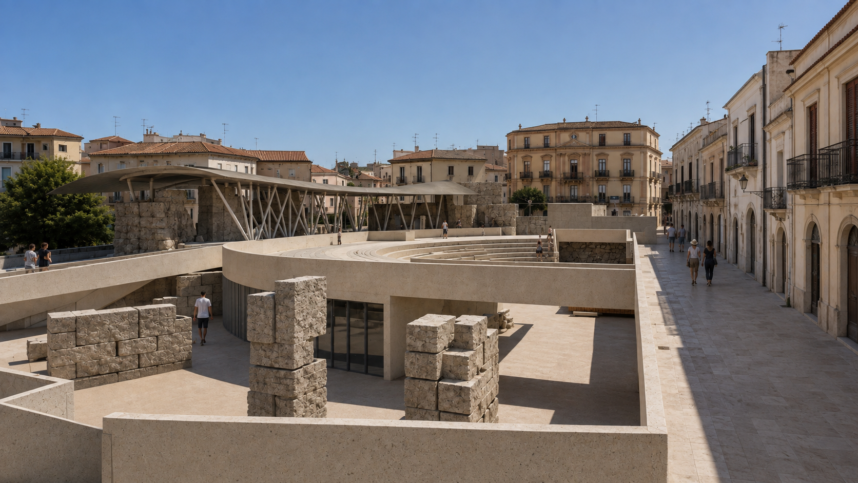 Teatro Romano di Teramo, render del progetto definitivo